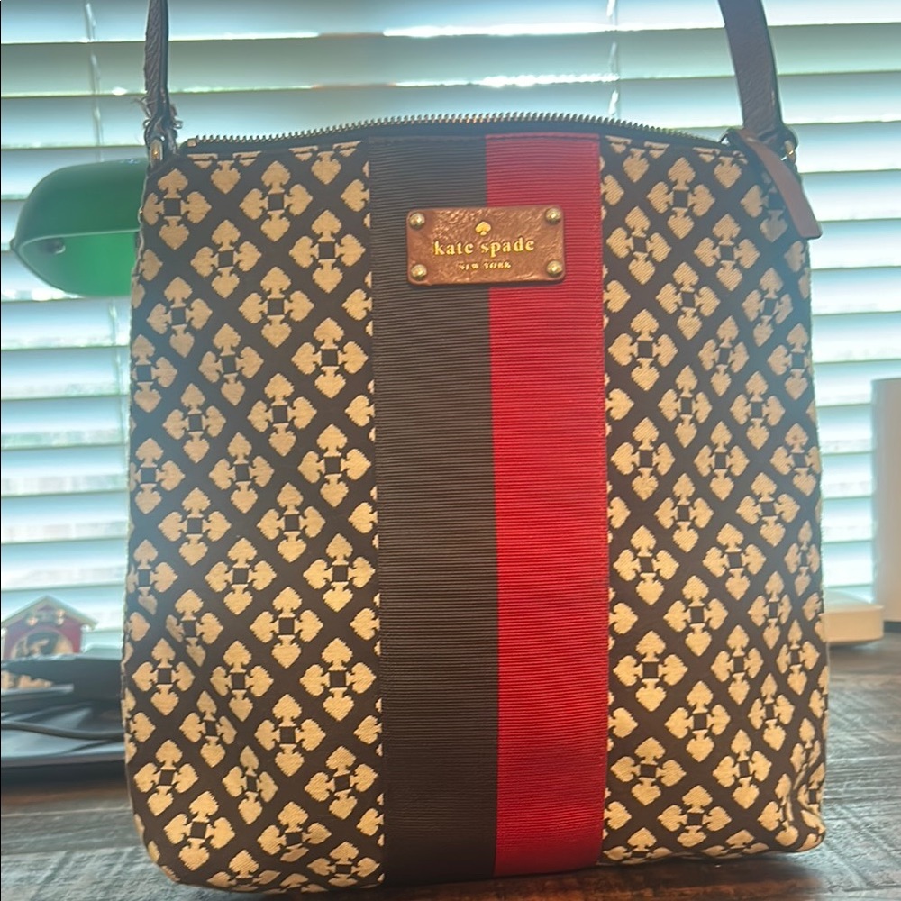 Kate Spade Black and Red Messenger Bag